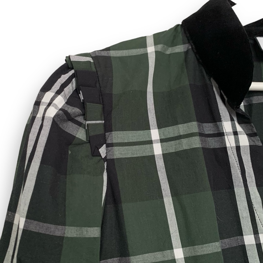 Elegant Green Plaid Dress - Picture 7 of 16